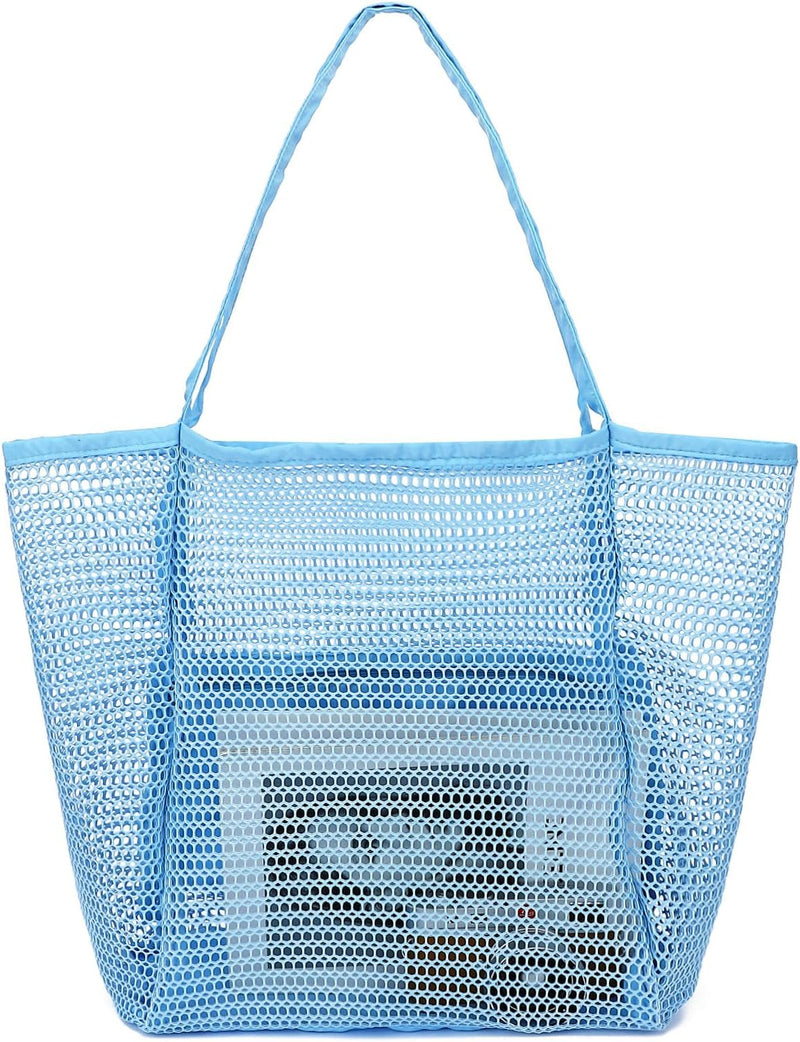 Buy 1, Get 1 FREE – Extra Large Transparent Mesh Beach Bag with 8 Pockets – ClearWave