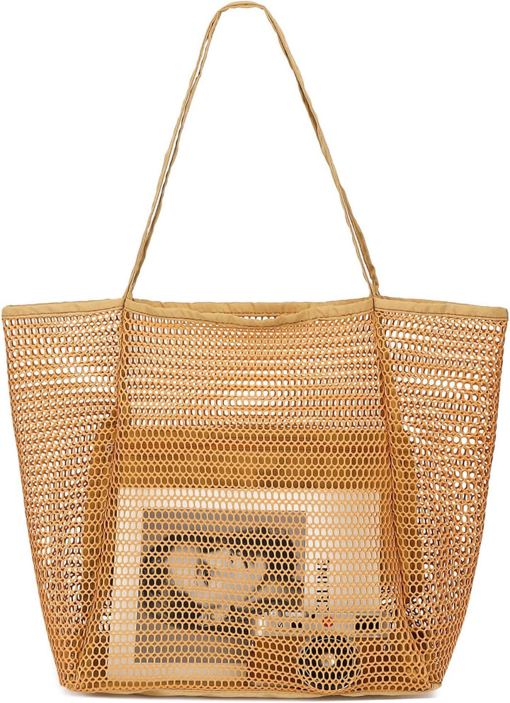 Buy 1, Get 1 FREE – Extra Large Transparent Mesh Beach Bag with 8 Pockets – ClearWave