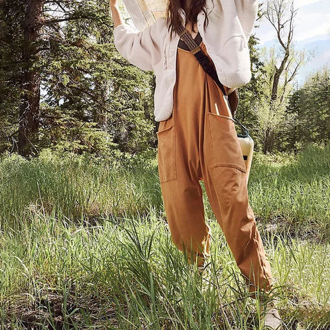 Locker & Stylisch Damen Jumpsuit mit Seitentaschen – Narelle