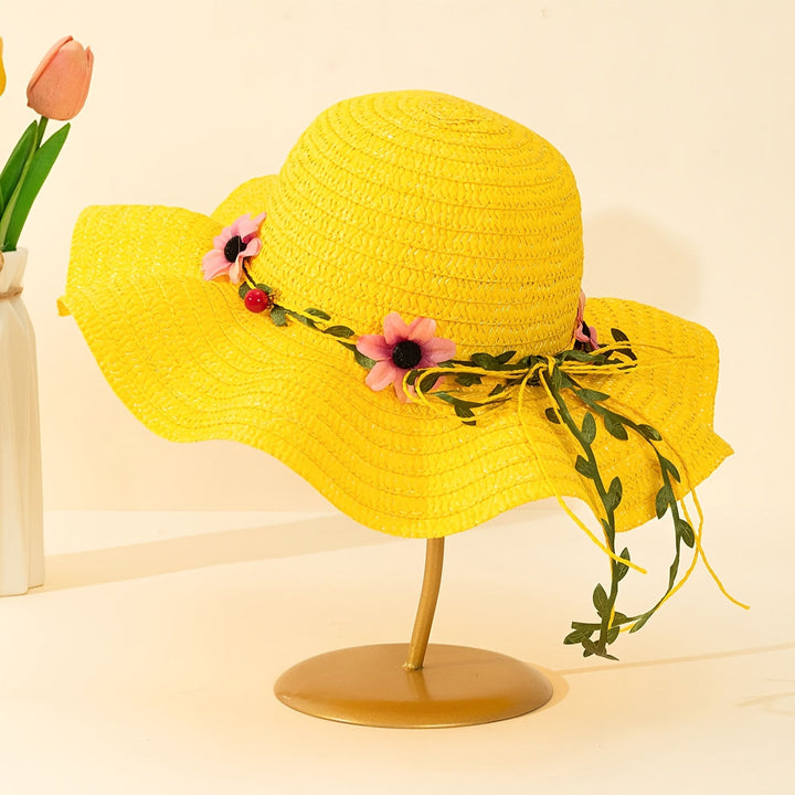 Women's Summer Straw Hat with Flower and Fruit Details – Solène