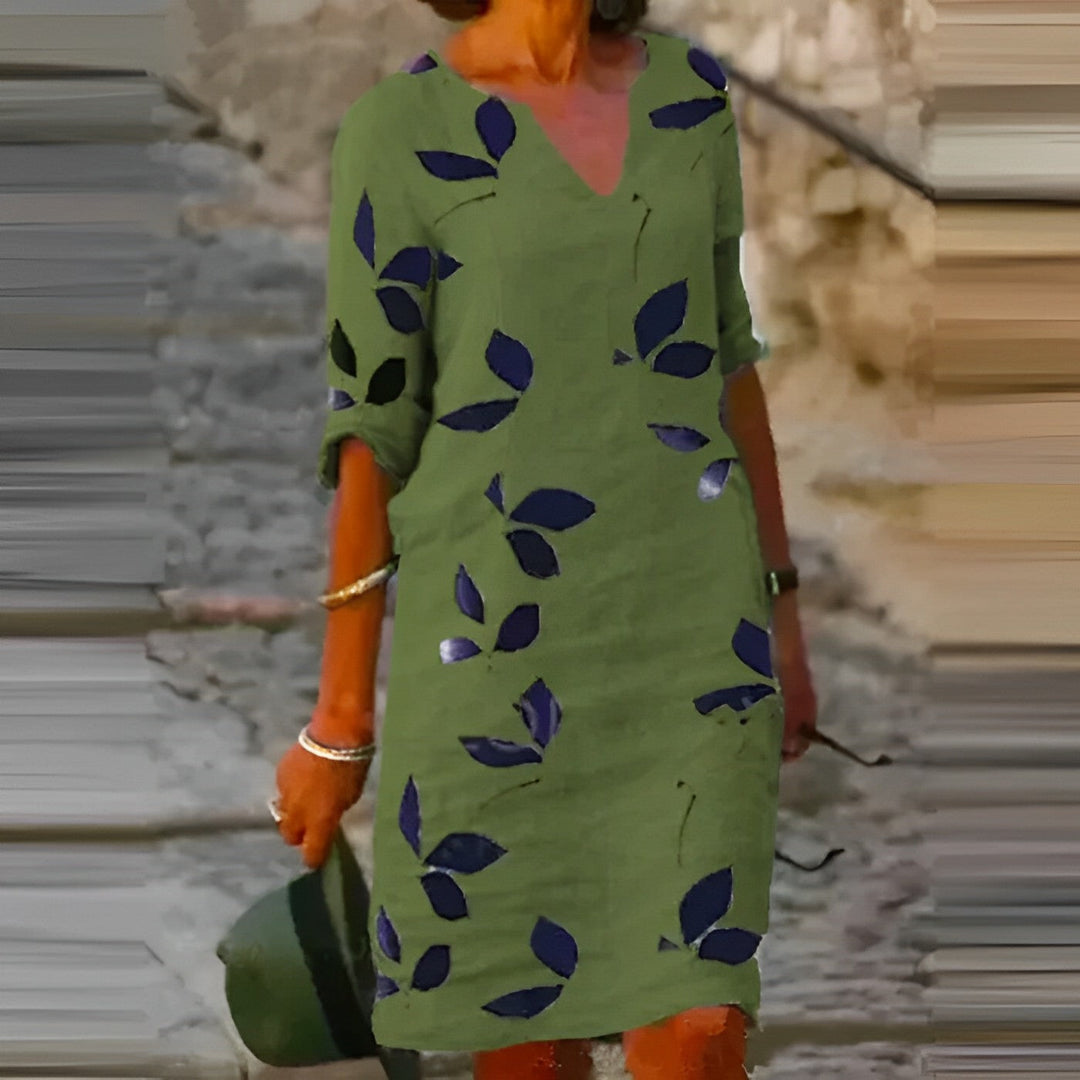 Vestidos de verano a la moda con estampado de hojas – Liora