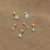 Stylish Cubic Zirconia Stud Earrings made of Titanium Steel - Lumen