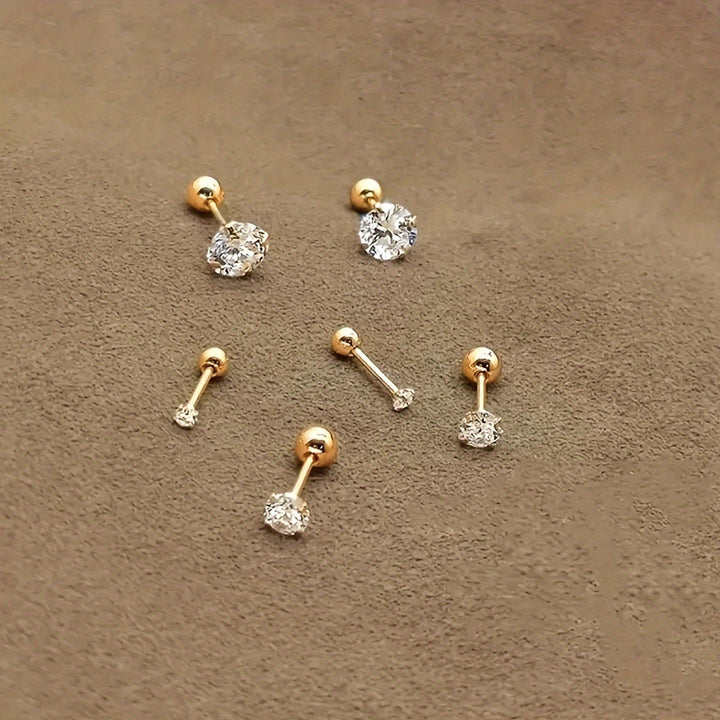 Stylish Cubic Zirconia Stud Earrings made of Titanium Steel - Lumen