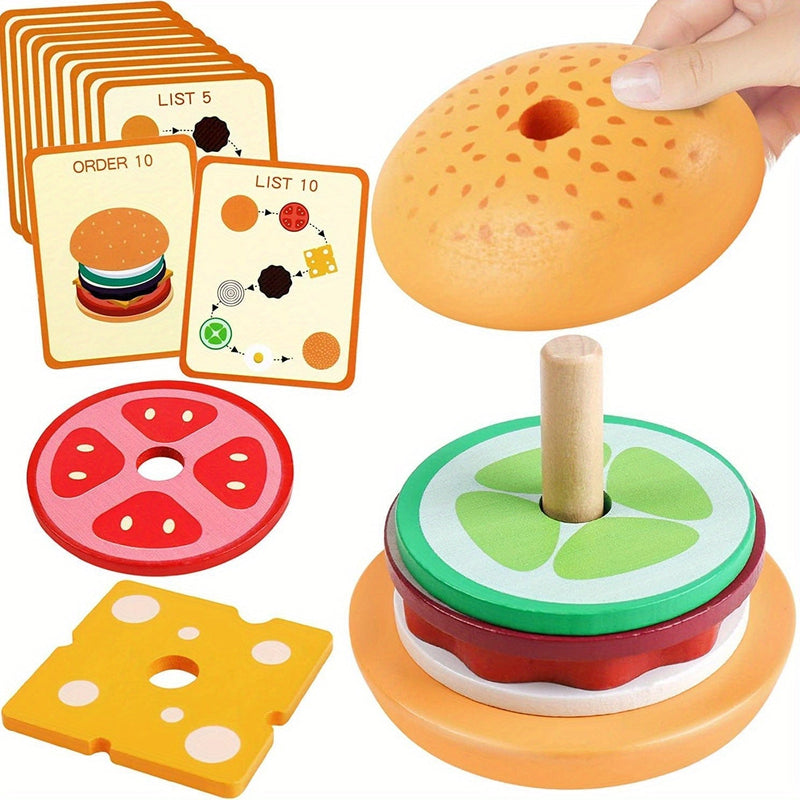 Montessori Stacking Toy - Burger Farmer