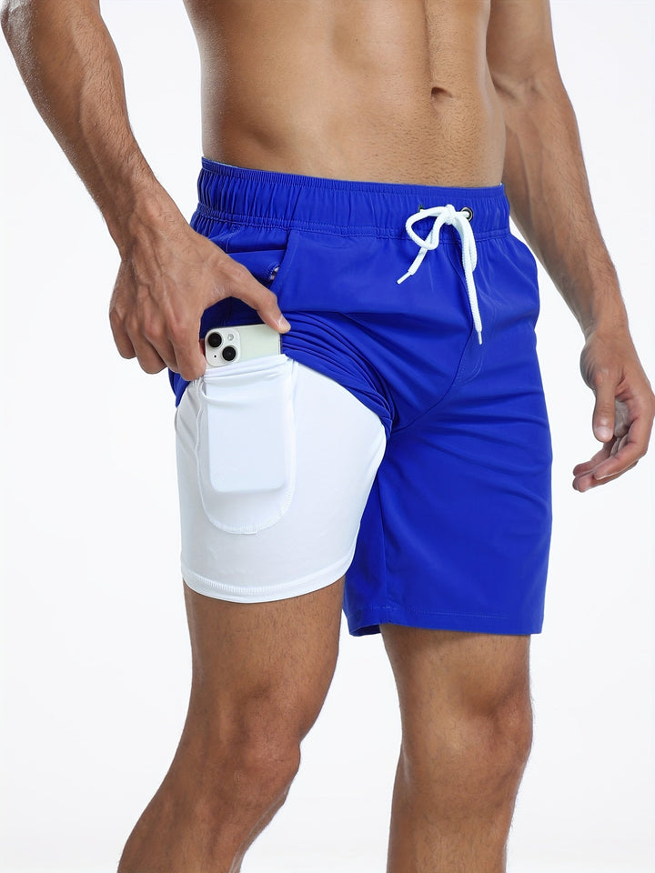 Bañador corto para hombre de secado rápido con elasticidad y bolsillo para móvil – Jonas