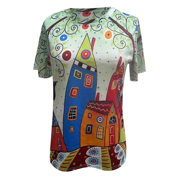 Let dame T-shirt med print til hverdag og ferie - SommerSjov