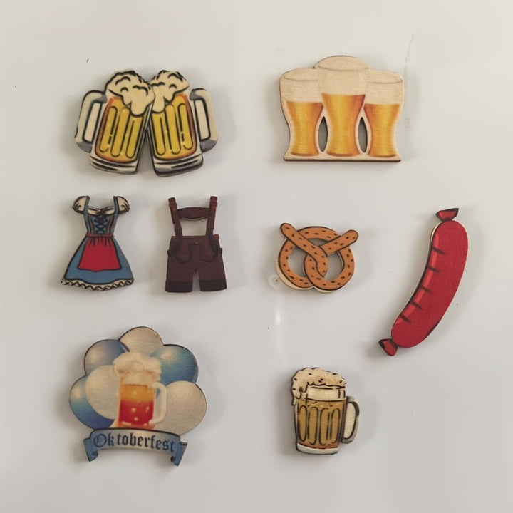 50 stykker trædekorationer – HolzMixSet Oktoberfest 2025