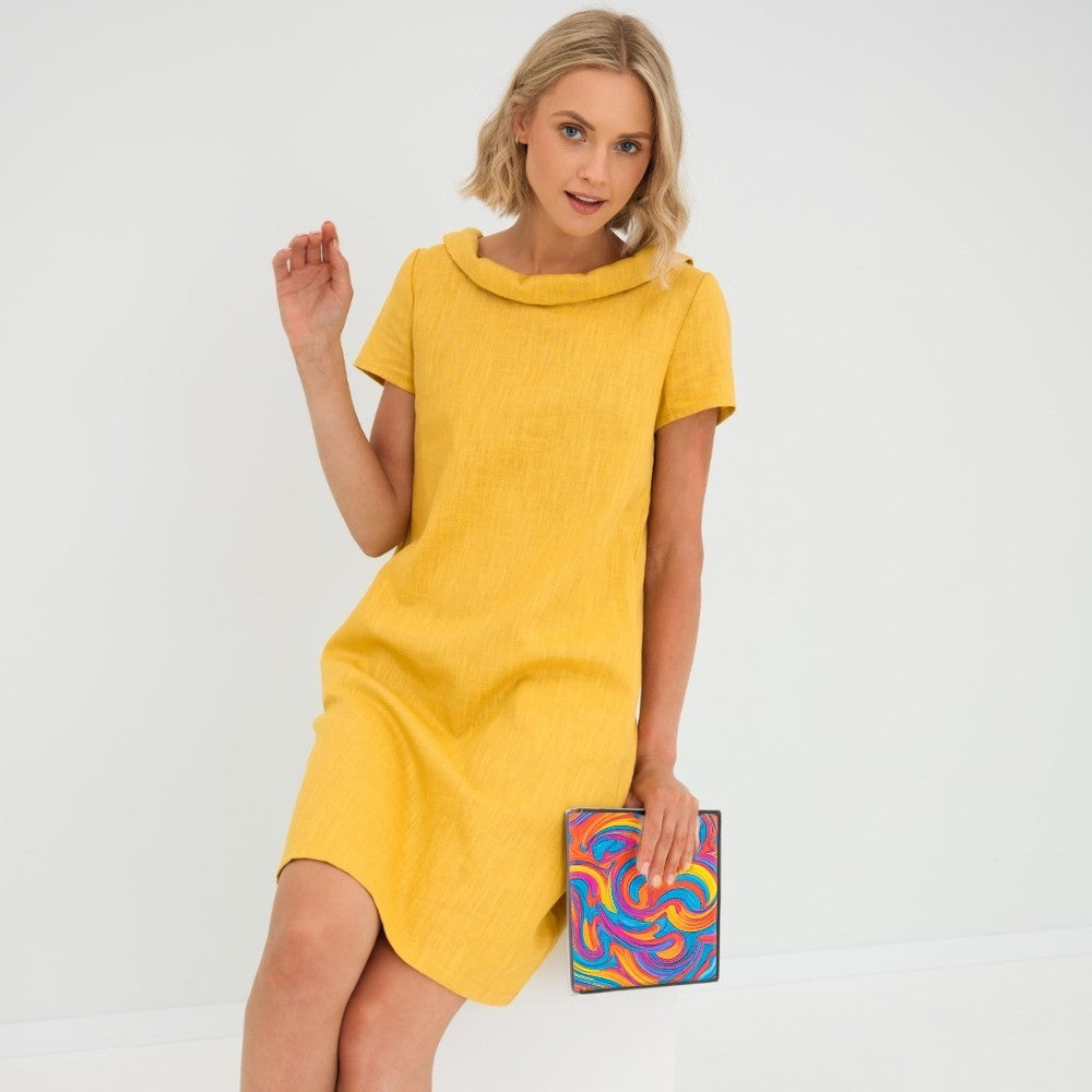 Linen summer dress with midi length – Fenna