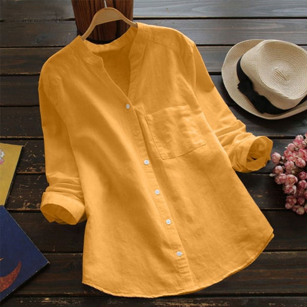 Women's Linen Shirt with Long Sleeves – Isla