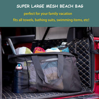 Extra-large mesh beach bag with zipper – sand-free bag