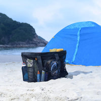 Extra-large mesh beach bag with zipper – sand-free bag