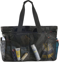 Extra-large mesh beach bag with zipper – sand-free bag