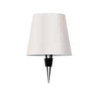 Weiße Flaschenlampe, transparent, modern, LED, Tischleuchte, minimalistisches Design.
