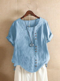 Simple T-shirt with short sleeves and round neck – Samantha