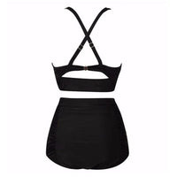 Black bikini set with halter top and high waist – Alina