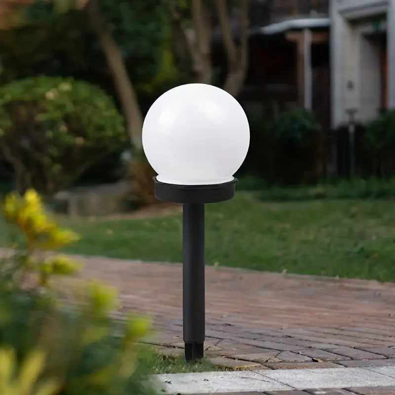 Solarlampe Gartenleuchte Kugel LED Außenleuchte schwarz weiß energiesparend wetterfest