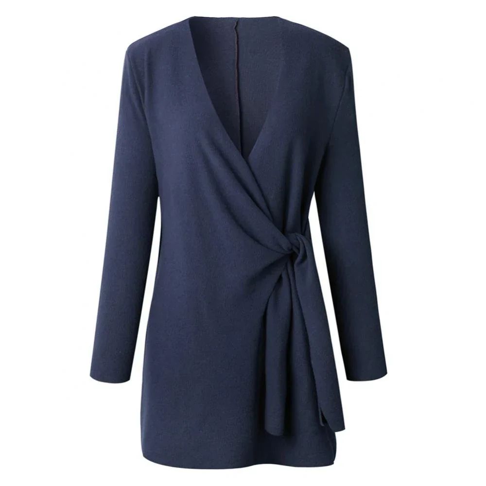 Chaqueta de punto para mujer con cinturón de lazo – Elin