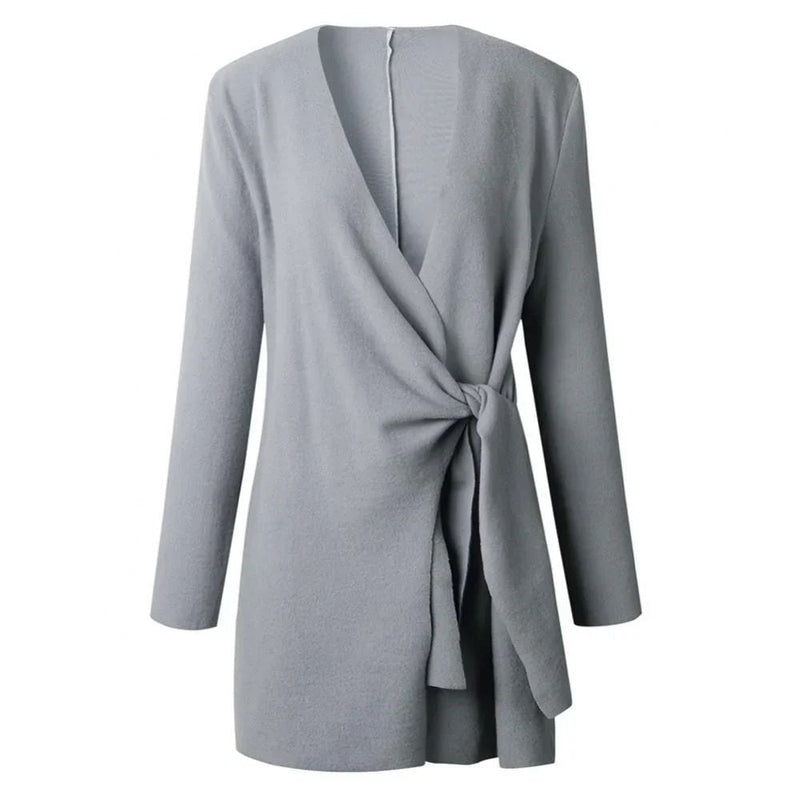 Chaqueta de punto para mujer con cinturón de lazo – Elin