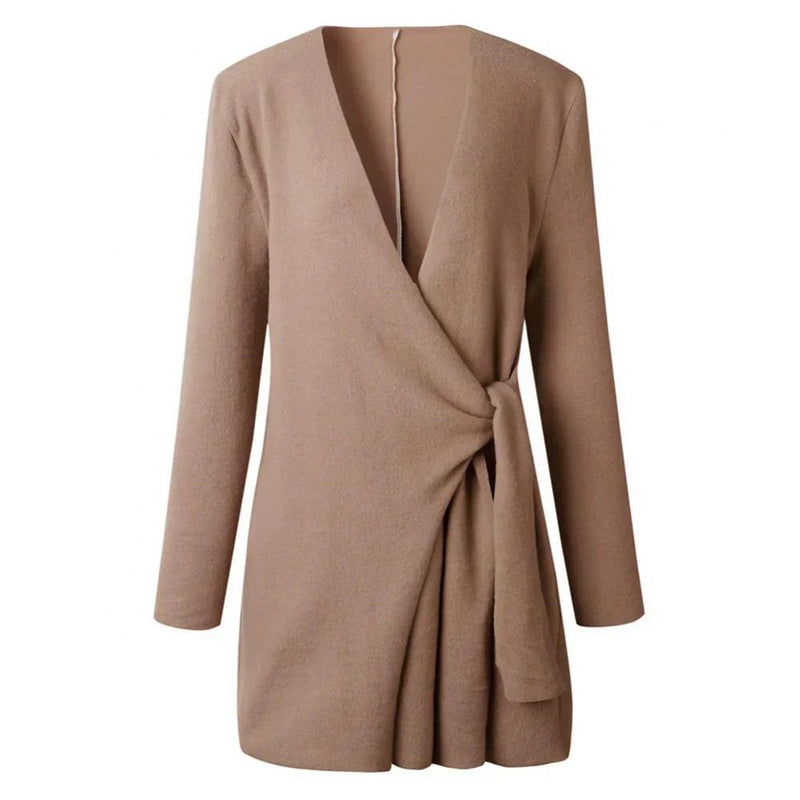 Chaqueta de punto para mujer con cinturón de lazo – Elin