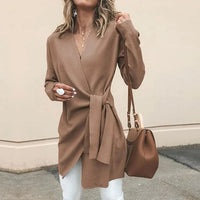 Chaqueta de punto para mujer con cinturón de lazo – Elin