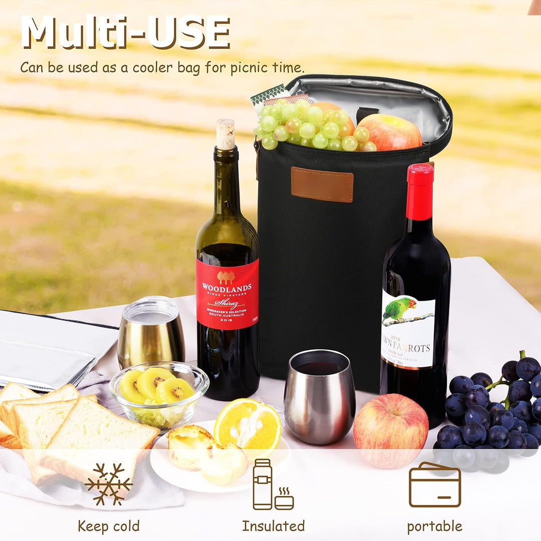 Insulated Double Wine Bottle Carrying Bag – Buy 1, Get 1 FREE – ChillMate