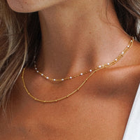 Dobbelt række perle-choker – Amara