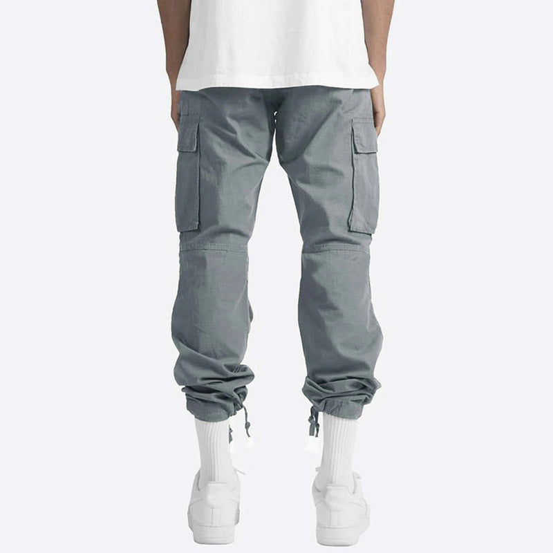 Graue Cargohose Herren, Baumwolle, Taschen, lässig, Streetwear, modisch, bequem, urban.