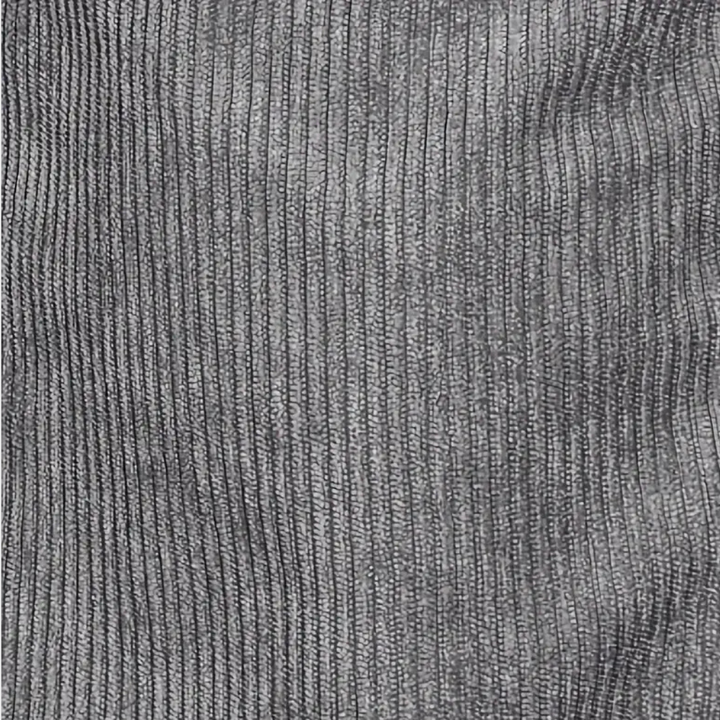 Grauer gerippter Stoff, Textur, Material, Bekleidung, Hintergrund, Nahaufnahme, Detailansicht.
