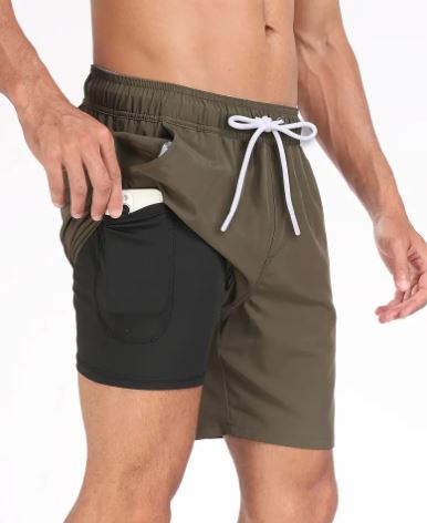 Bañador corto para hombre de secado rápido con elasticidad y bolsillo para móvil – Jonas