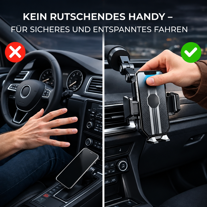 Car phone mount with suction cup | 360° rotatable holder for dashboard and windshield