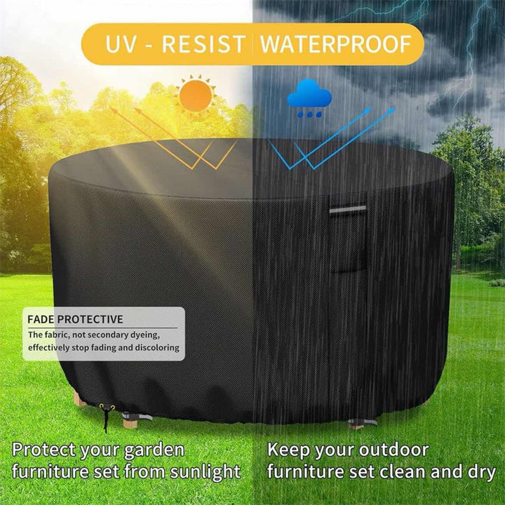 Heavy-Duty Round Patio Furniture Cover with Air Vent 2