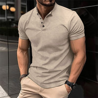 Männer Poloshirt beige, kurzarm, Baumwolle, modisch, Freizeitkleidung, Sommermode.