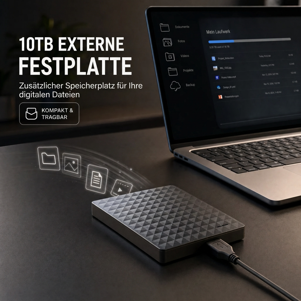 External 10TB HDD – Portable USB 3.0 Hard Drive for Files and Backups