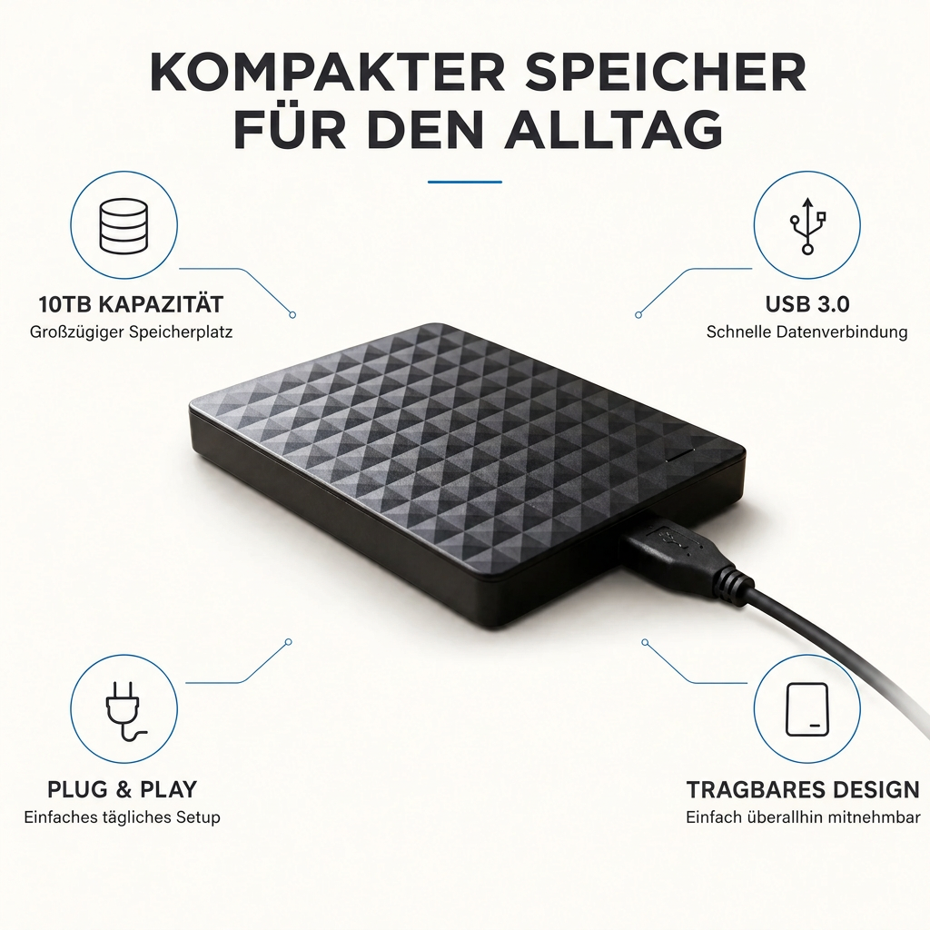 External 10TB HDD – Portable USB 3.0 Hard Drive for Files and Backups