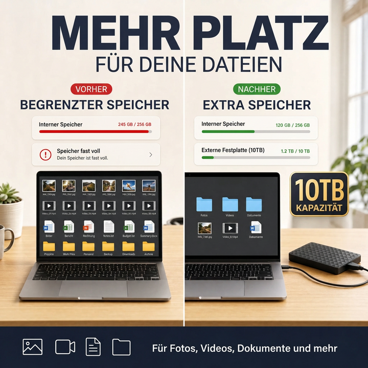 External 10TB HDD – Portable USB 3.0 Hard Drive for Files and Backups