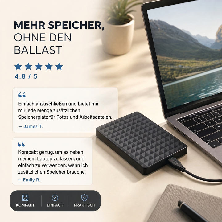 External 10TB HDD – Portable USB 3.0 Hard Drive for Files and Backups