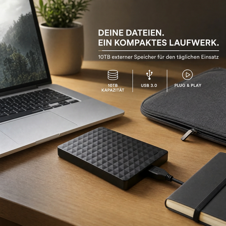 External 10TB HDD – Portable USB 3.0 Hard Drive for Files and Backups