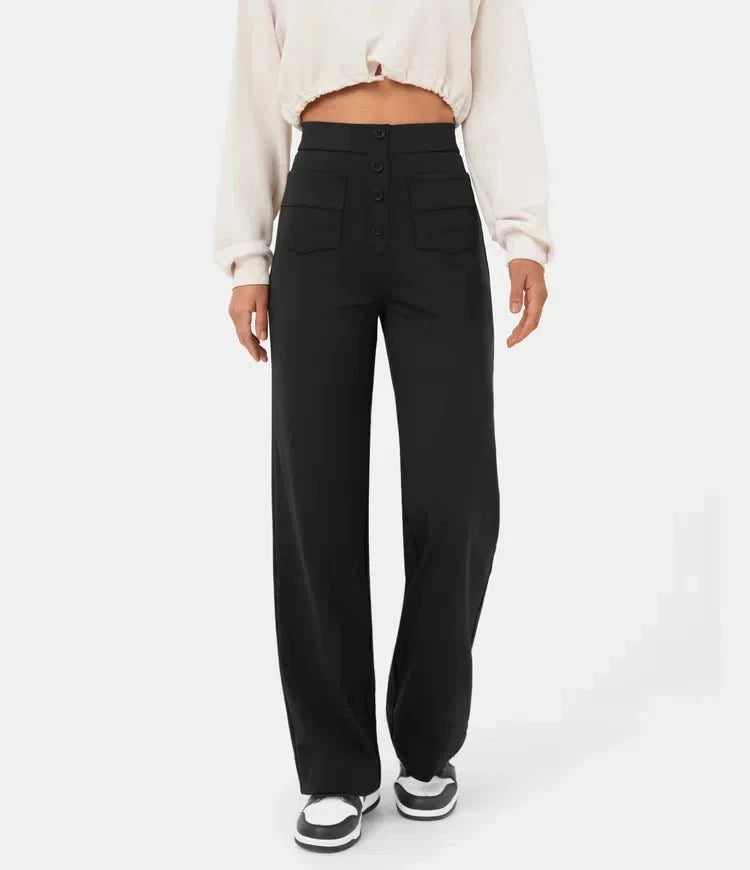 Elastic High Waist Women's Pants - Isabeau