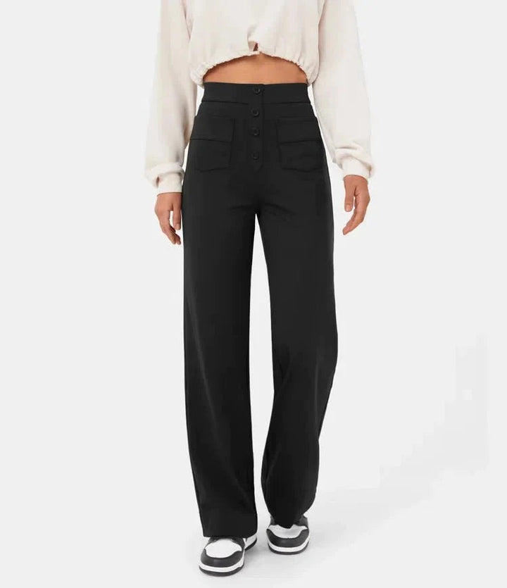Elastic High Waist Women's Pants - Isabeau