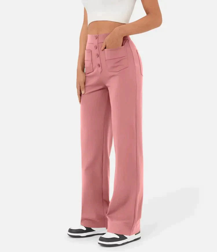 Elastic High Waist Women's Pants - Isabeau