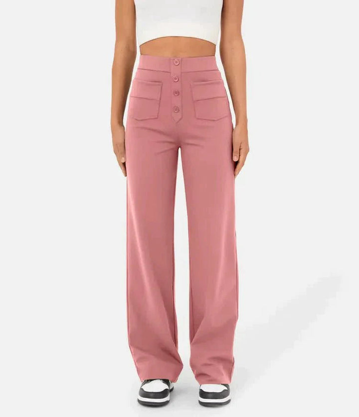 Elastic High Waist Women's Pants - Isabeau