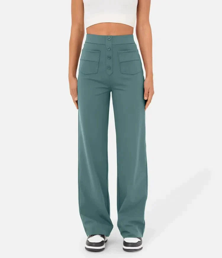 Elastic High Waist Women's Pants - Isabeau