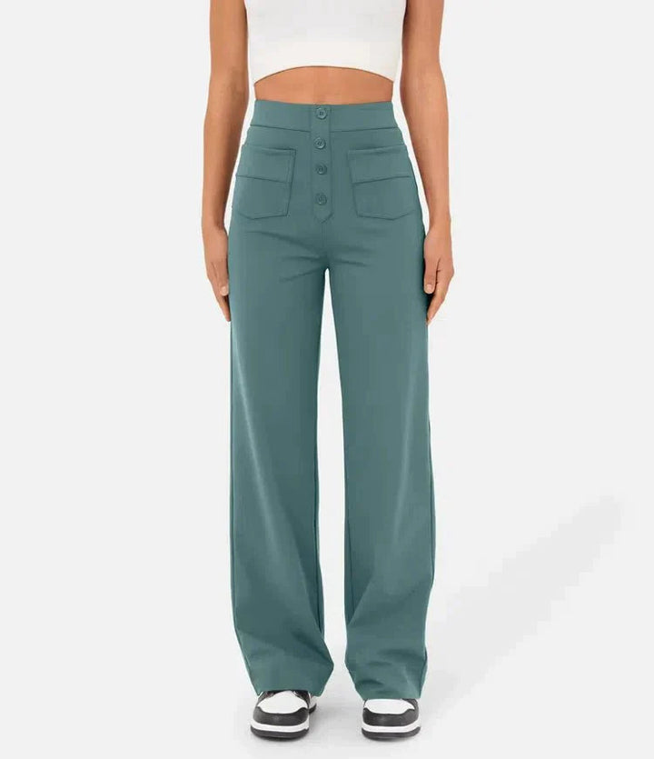 Elastic High Waist Women's Pants - Isabeau