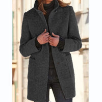 Wool coat with button closure for women - Eva