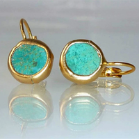 Golden Earrings with Turquoise Accents – Amaranta