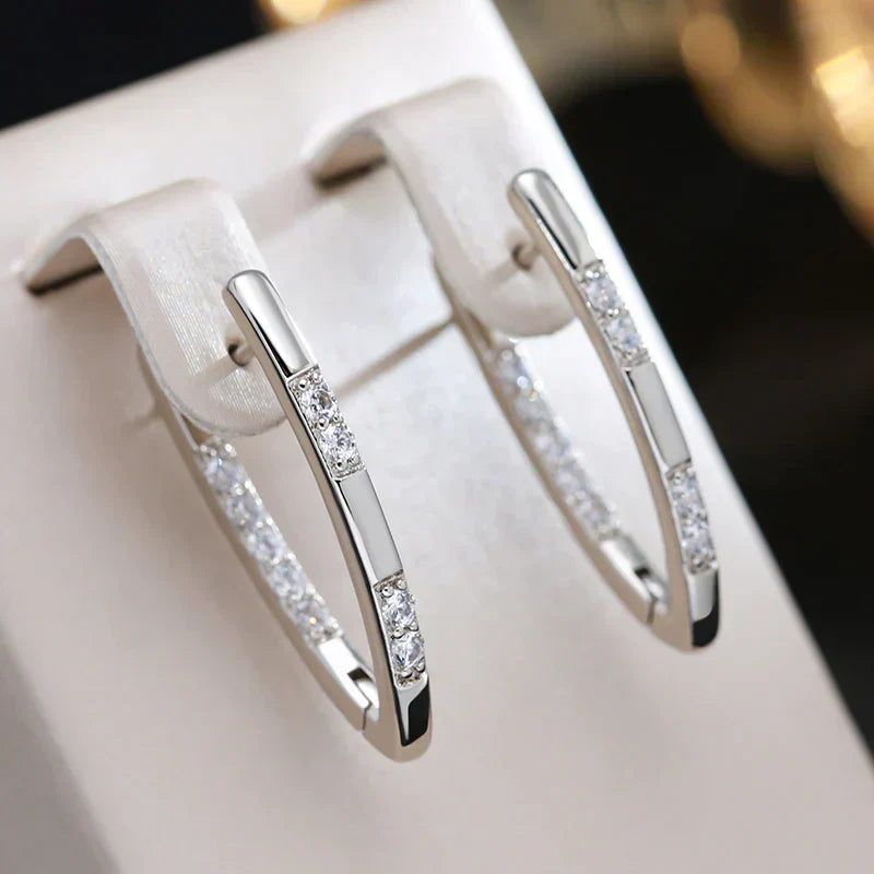Stylish Earrings with Zirconia - Aurélie