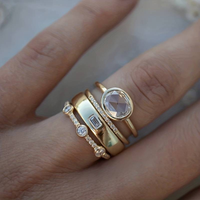 Vintage Gold & Zirconia Ring Set - Celestia
