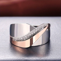 Vintage rosaguld- og sølv-zirkonia-ring - Elviana