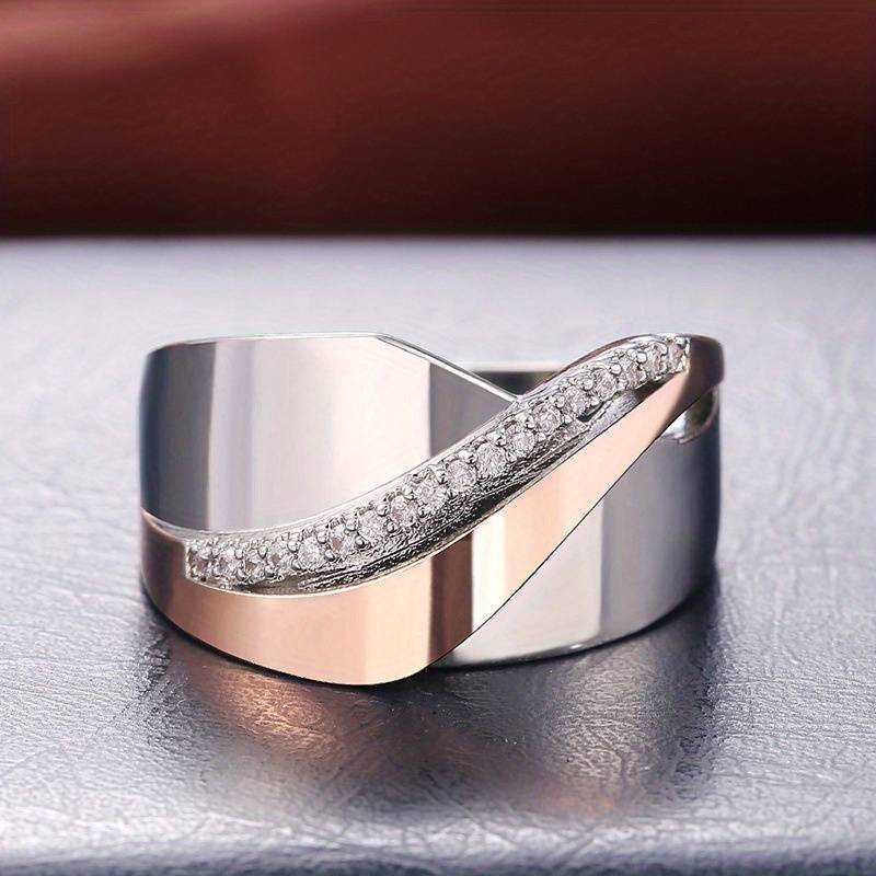 Vintage rosaguld- og sølv-zirkonia-ring - Elviana