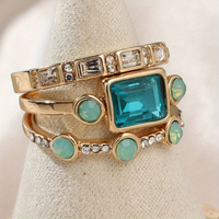 Vintage ring with blue crystal - Lunara